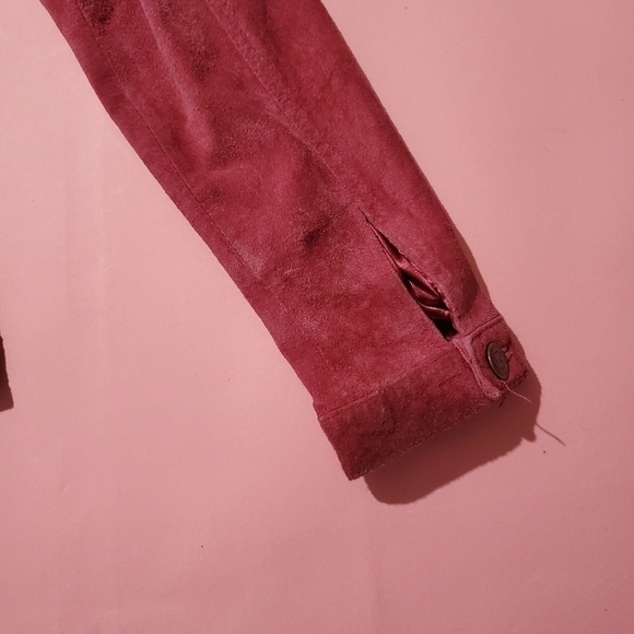 Totally 2000s Y2K Berry Pink Suede Jacket - Picture 10 of 10